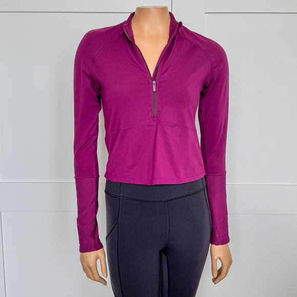 Lululemon Rulu Cropped Long Sleeve 1/2 Zip Marvel Purple Pullover, Women’s 8 - Picture 2 of 8